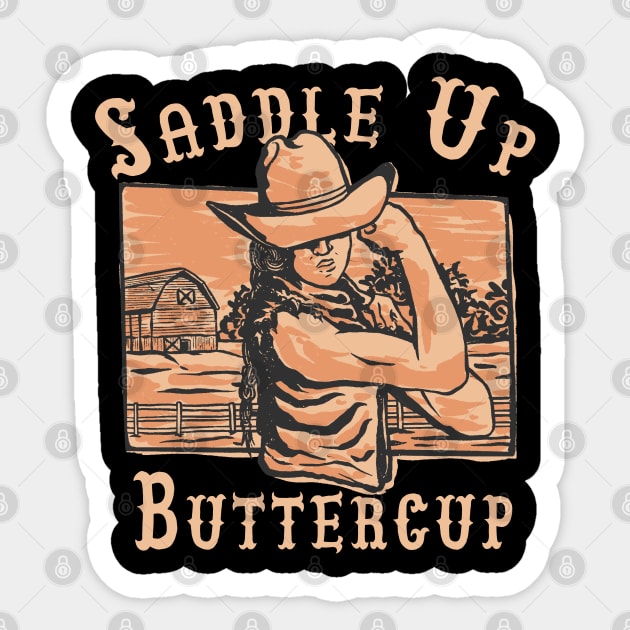 Saddle Up Buttercup, Sticker by JayD World